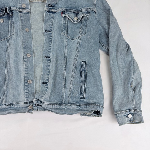 Levi's Mens Light Wash Denim Trucker Jacket Button Front Blue XL 72334 - Picture 6 of 9